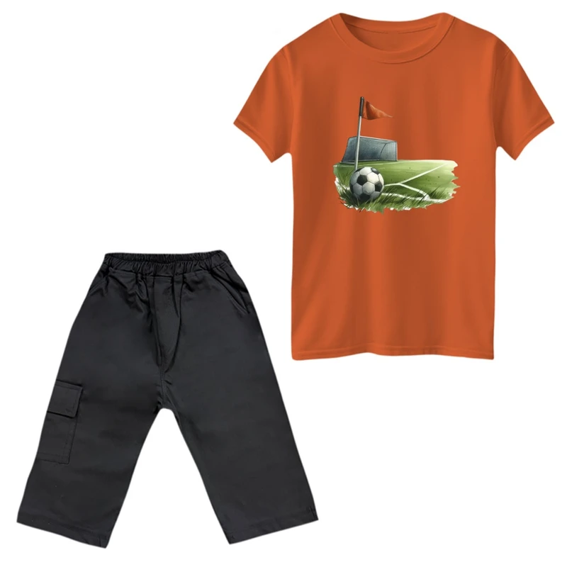 ست تی‌شرت و شلوارک پسرانه مدل فوتبال کد 3