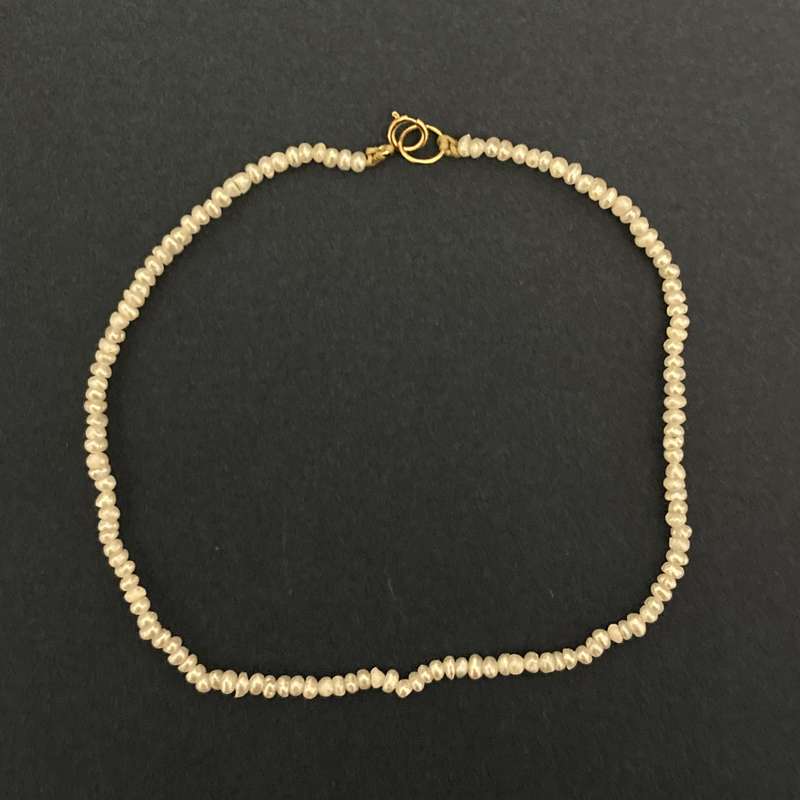 پابند طلا 18 عیار زنانه الماسین آذر طرح مروارید کد Baroq01