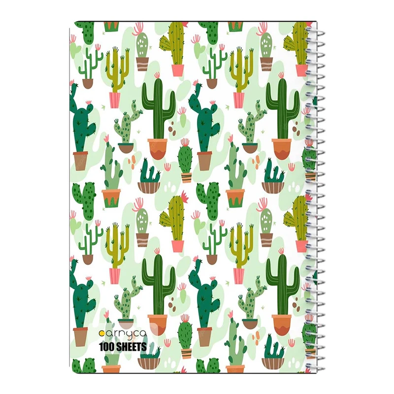 دفتر شطرنجی 100 برگ سیمی کارنیکا طرح کاکتوس cactus کد 13795