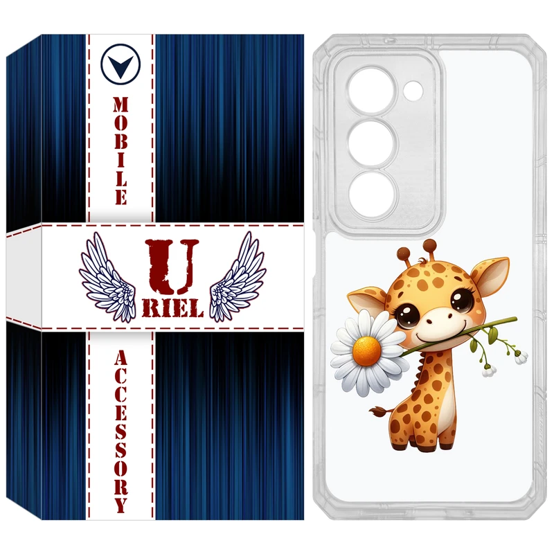کاور یوریل مدل Clear کد 38 طرح زرافه مناسب برای گوشی موبایل شیائومی Redmi 15 4G