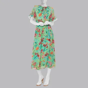 پیراهن یقه گرد زنانه مدل 810127333 طرح ترندیول