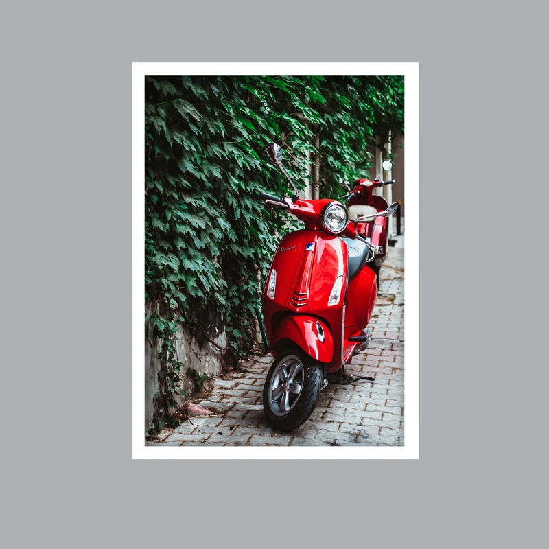 تابلو لیلیان طرح موتور وسپا کد LA-G10214 فریم سفید