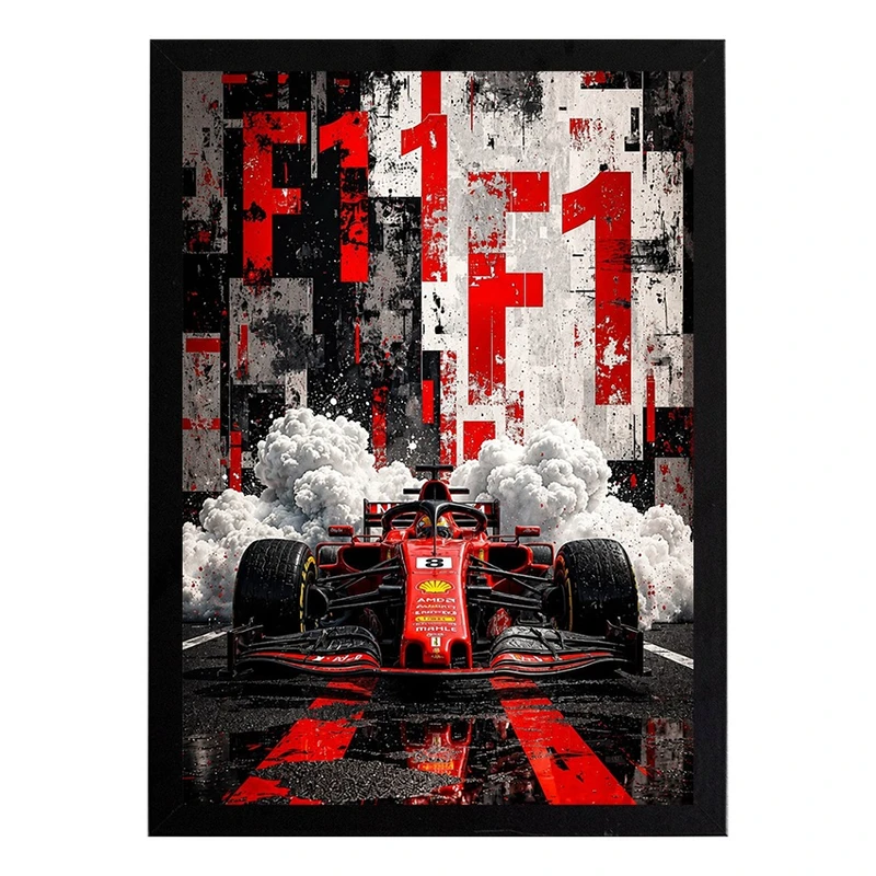 تابلو طرح فرمول 1 مدل فراری کد Ferrari SF-26 فریم مشکی