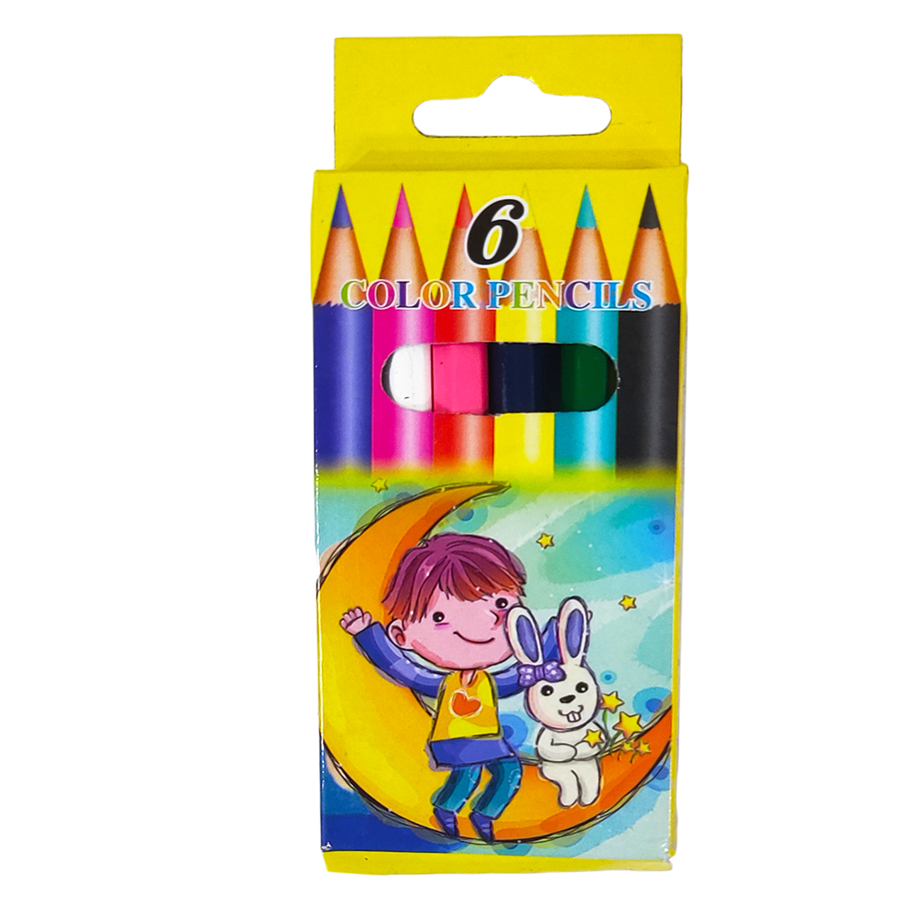 مداد رنگی 6 رنگ مدل ماه و ستاره کد 66