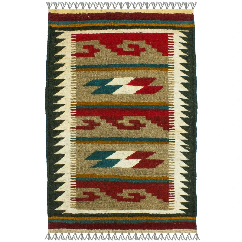 گلیم دستبافت یک متر مدل پادری شیراز کد 1698 زمینه الوان