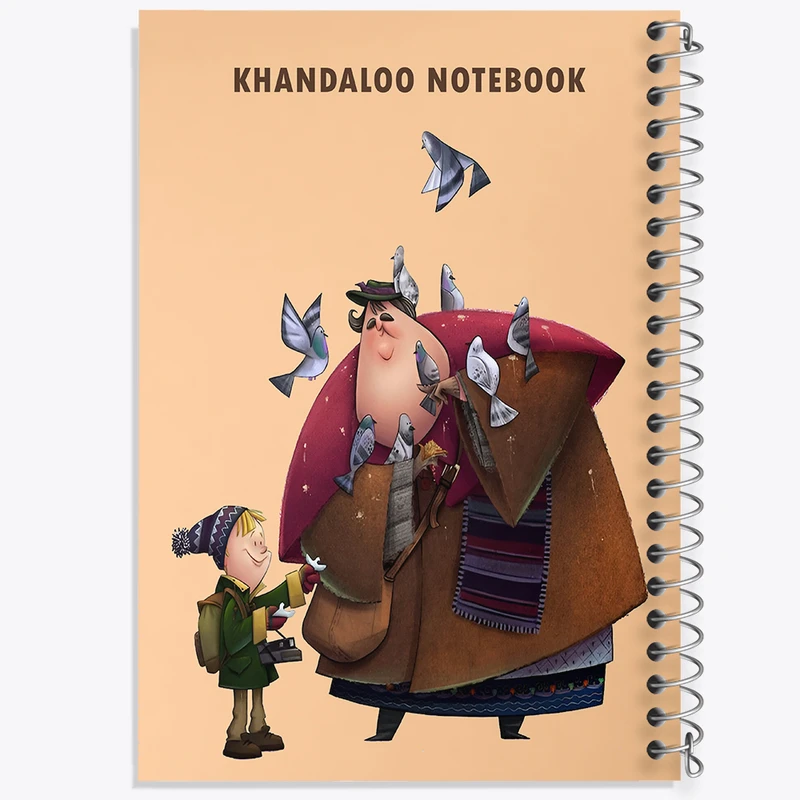 دفتر مشق 100 برگ خندالو طرح پسر و کبوتر کد N5918