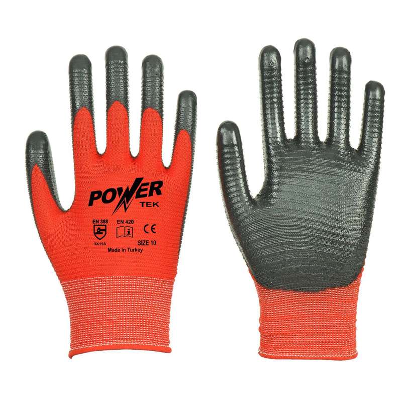 دستکش ایمنی پاور مدل نیتریل بسته 10 عددی