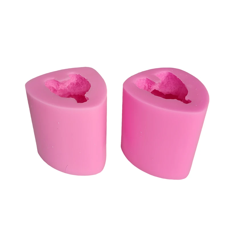 قالب شمع مدل خرس تدی گل گلی و گل گلی قلب به دست کد C 06CM مجموعه دو عددی