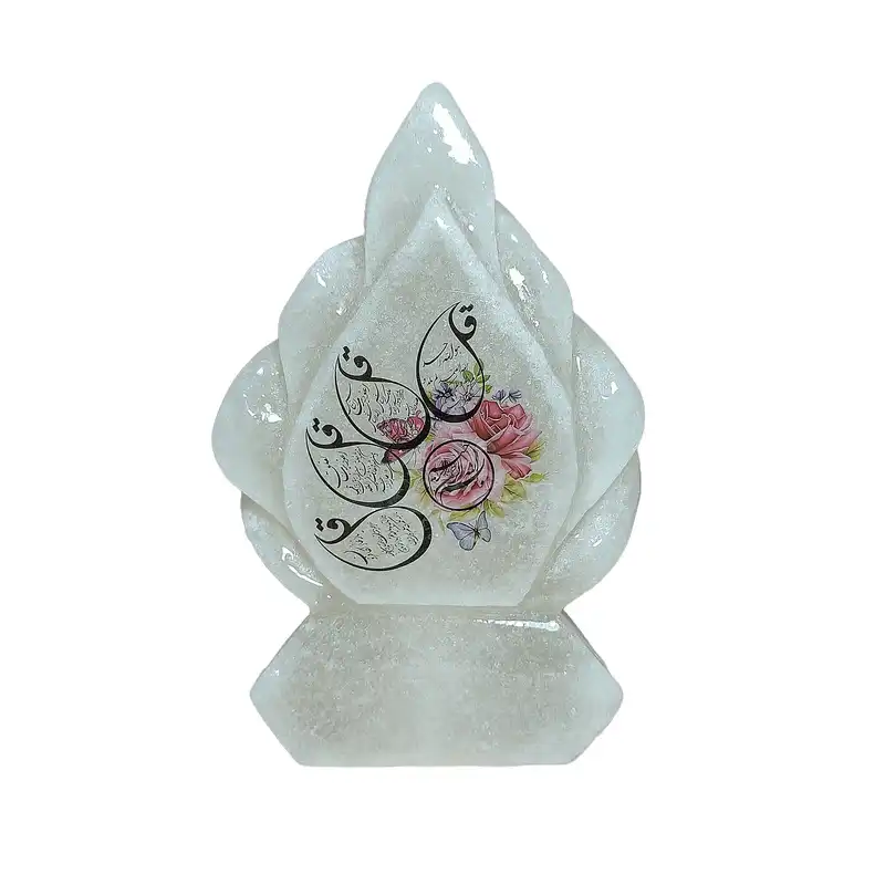 آباژور سنگ نمک مدل اشک لبه هلالی کوچک آیه دار کد 04