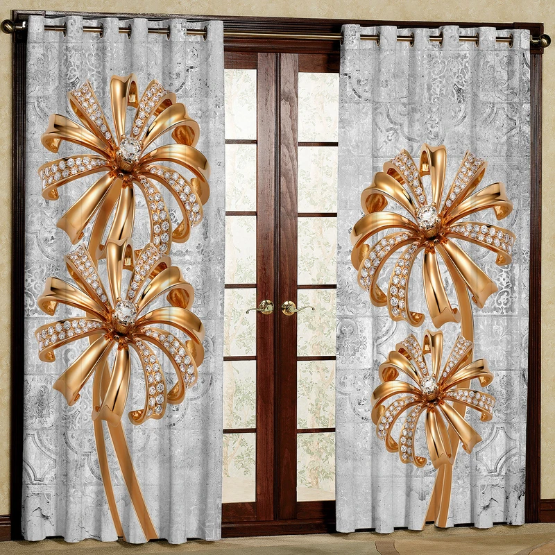  پرده مدل قاصدک طلایی مخمل پانچی کد 4688 سایز 200x140 سانتی متر