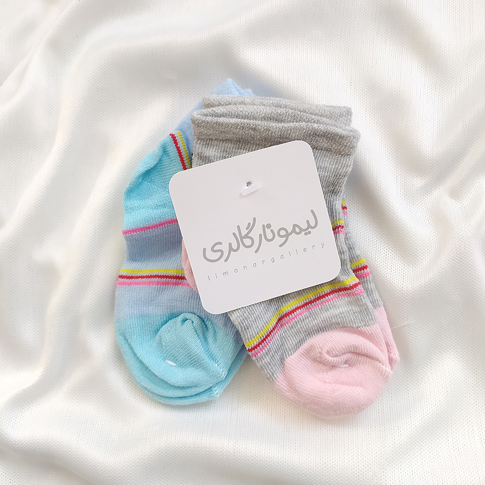 جوراب نوزادی لیمونار گالری مدل خرگوش1 بسته دو عددی