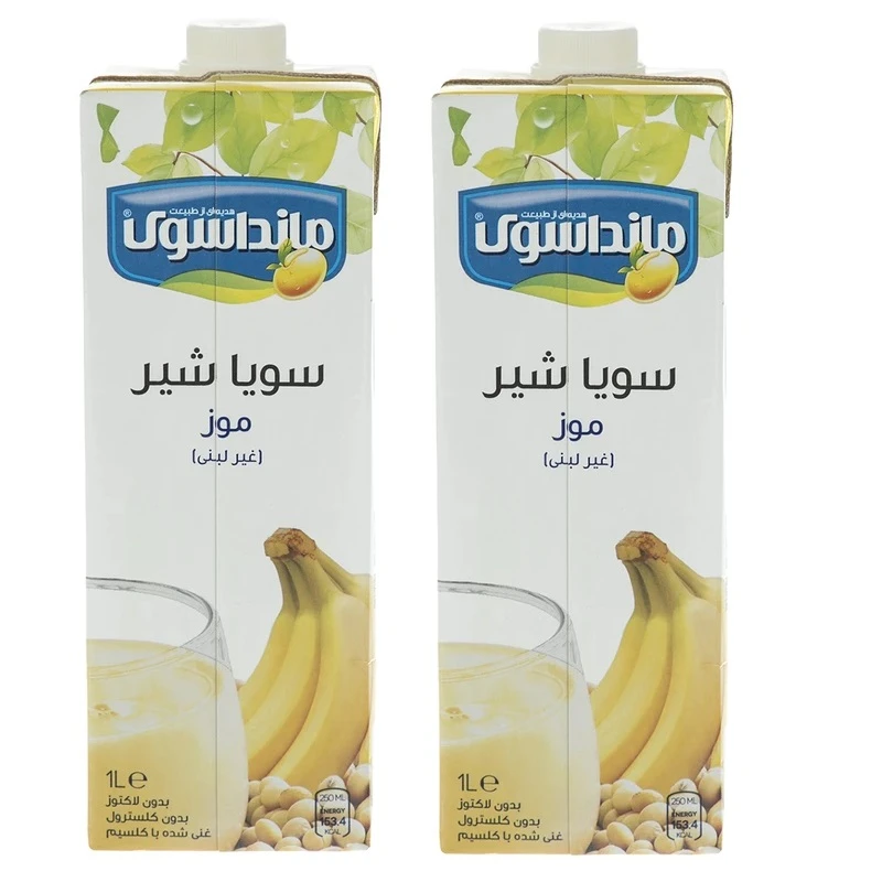 شیر سویا موز غیر لبنی مانداسوی - 1000 میلی لیتر بسته 2 عددی