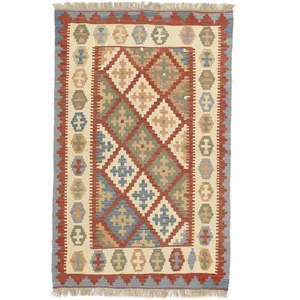 گلیم دستبافت یک و نیم متری مدل قشقایی کد 597928