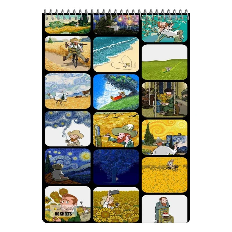 دفتر نقاشی 50 برگ سیمی کارنیکا طرح فانتزی ون گوگ Van Gogh Fantasy کد 59510