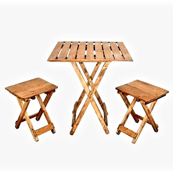 میز و صندلی سفری مدل تاشو بسته 3 عددی