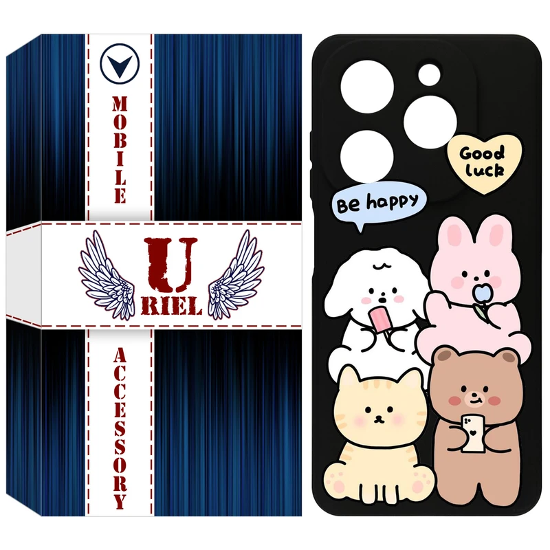 کاور یوریل مدل KSH کد 14 طرح خوشحال مناسب برای گوشی موبایل تکنو Spark 20 / Spark Go 2024