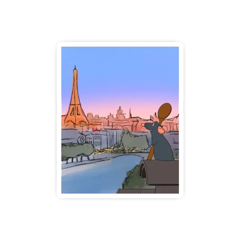 استیکر لپ تاپ و موبایل بووم طرح موش سرآشپز کد 23