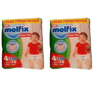 پوشک مولفیکس شورتی سایز4 بسته 76 عددی مجموعه 2 عددی