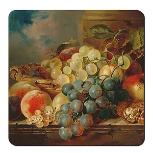   زیر لیوانی طرح نقاشی انگور و میوه های تابستانی کد nzl373