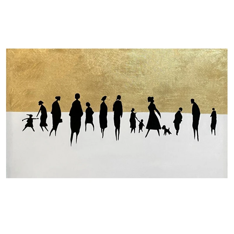 تابلو نقاشی ورق طلا طرح هیاهوی شهر مدل دکوراتیو کد 480