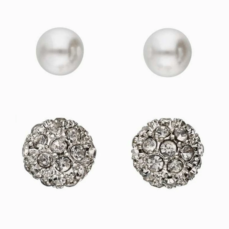 گوشواره زنانه آی ام مدل مرواریدی کد 37 مجموعه 2 عددی