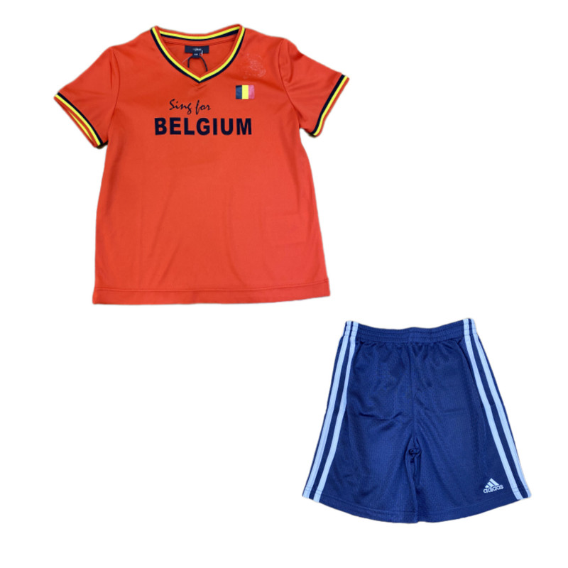 ست تی شرت آستین کوتاه و شلوارک ورزشی پسرانه مدل فوتبال تیم ملی بلژیک b9384