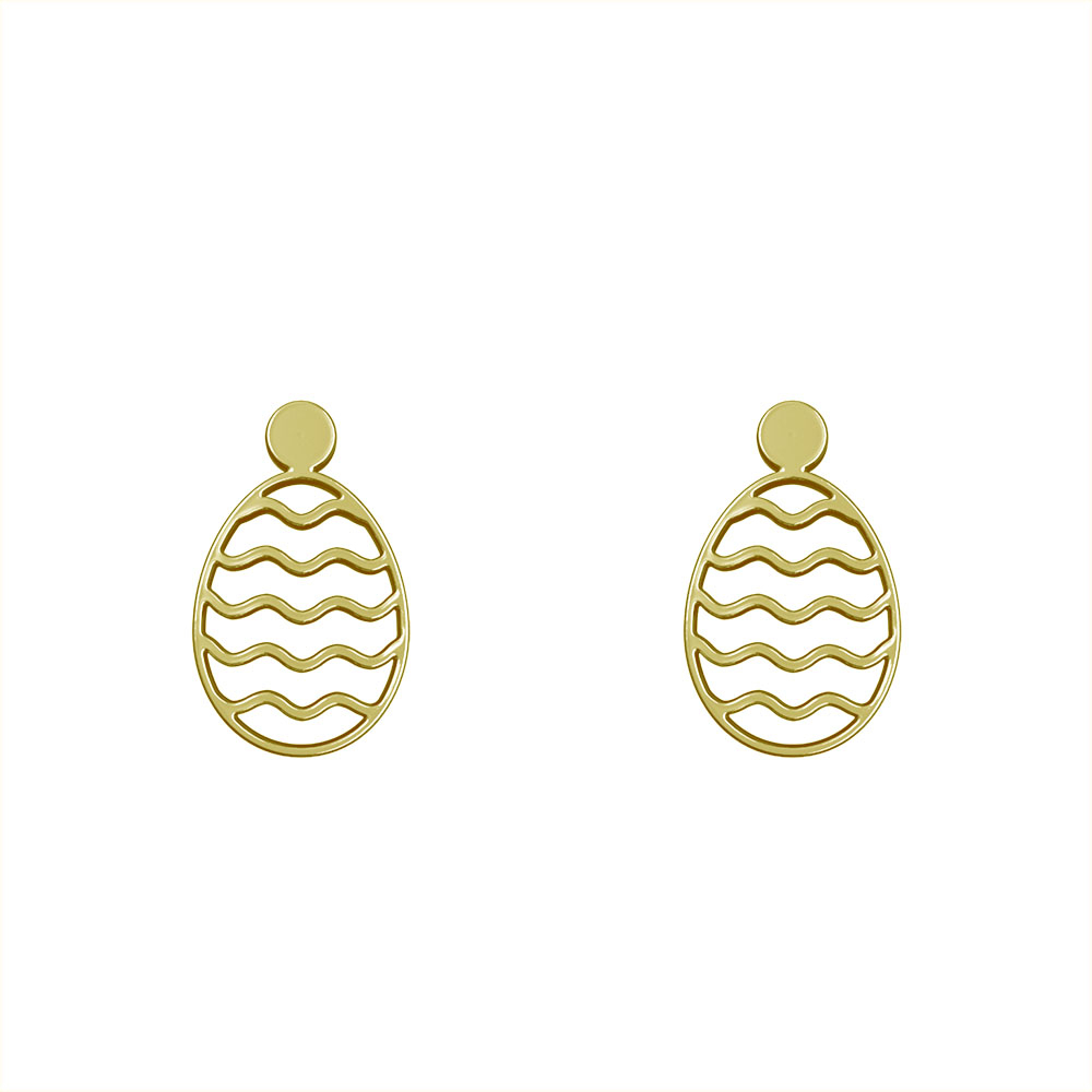 گوشواره طلا 18 عیار زنانه مدوپد مدل تخم مرغ کد GA1-10447