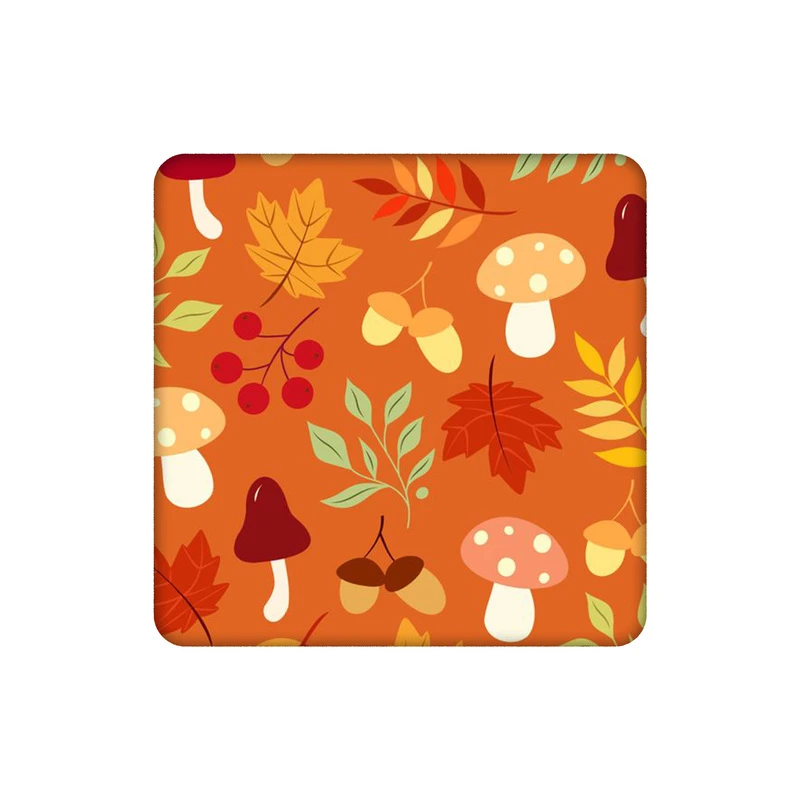 زیرلیوانی طرح پترن پاییزی قارچ و بلوط کد 8129251