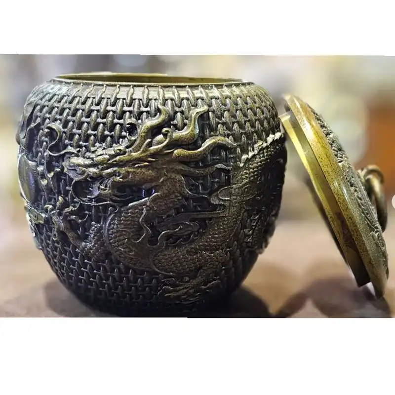 دکوری برنجی مدل قندان طرح اژدها کد A1