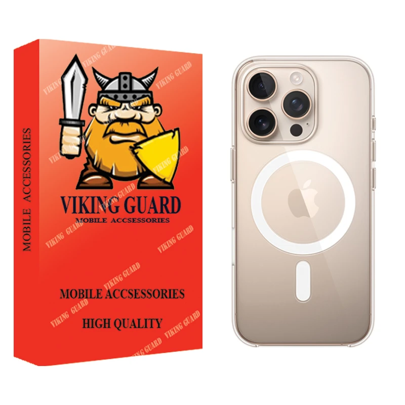 کاور وایکینگ قاب مدل مگ سیف طرح ساده مناسب برای گوشی موبایل اپل iPhone 16 Pro