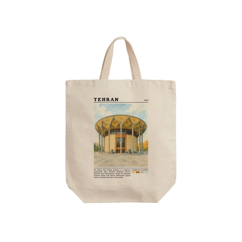 ساک خرید ترمه طراحان ایده مدل تئاتر شهر تهران کد map0809 - S