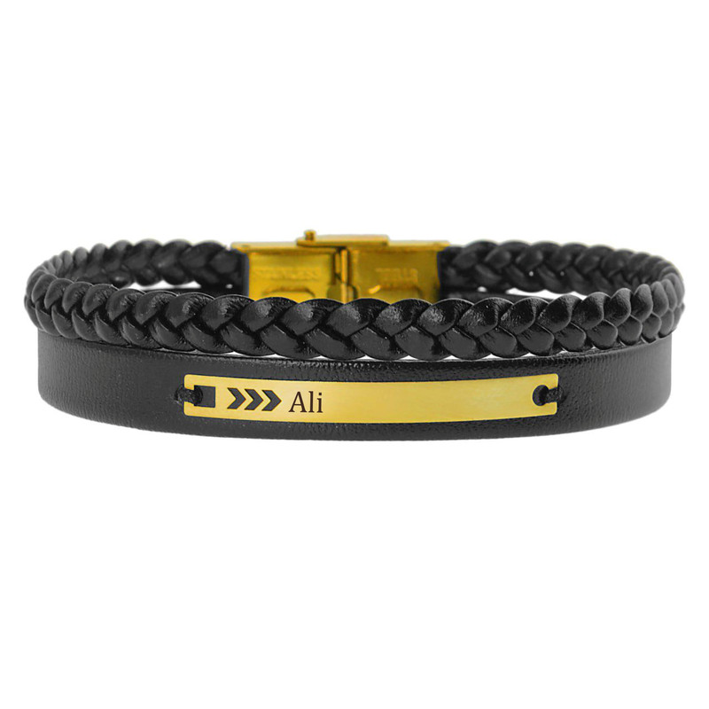 دستبند طلا 18 عیار مردانه لیردا مدل اسم علی 202012