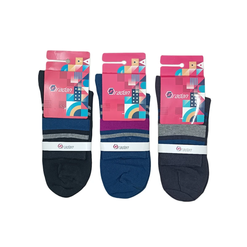 جوراب ساق بلند مردانه رادان مدل 1001-21 بسته سه عددی