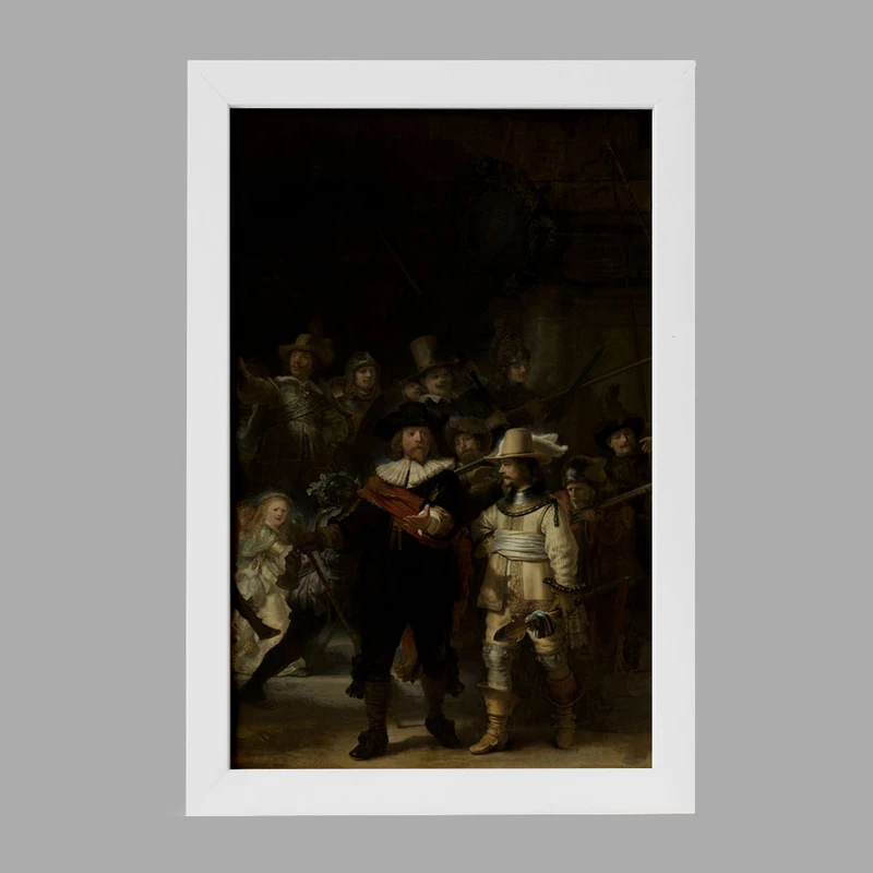 تابلو خندالو مدل نقاشی گشت شبانه رامبرانت کد 23350