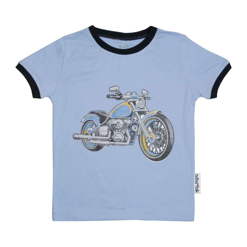 تی شرت نوزادی آدمک مدل موتور رنگ آبی