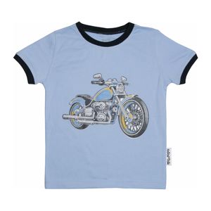 تی شرت نوزادی آدمک مدل موتور رنگ آبی