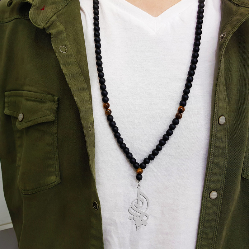 گردنبند نقره مردانه ترمه ۱ مدل مهراب کد ma 1741