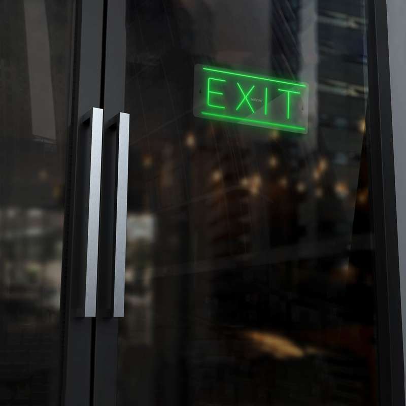چراغ دیواری نئون دیزاین طرح Exit_GR