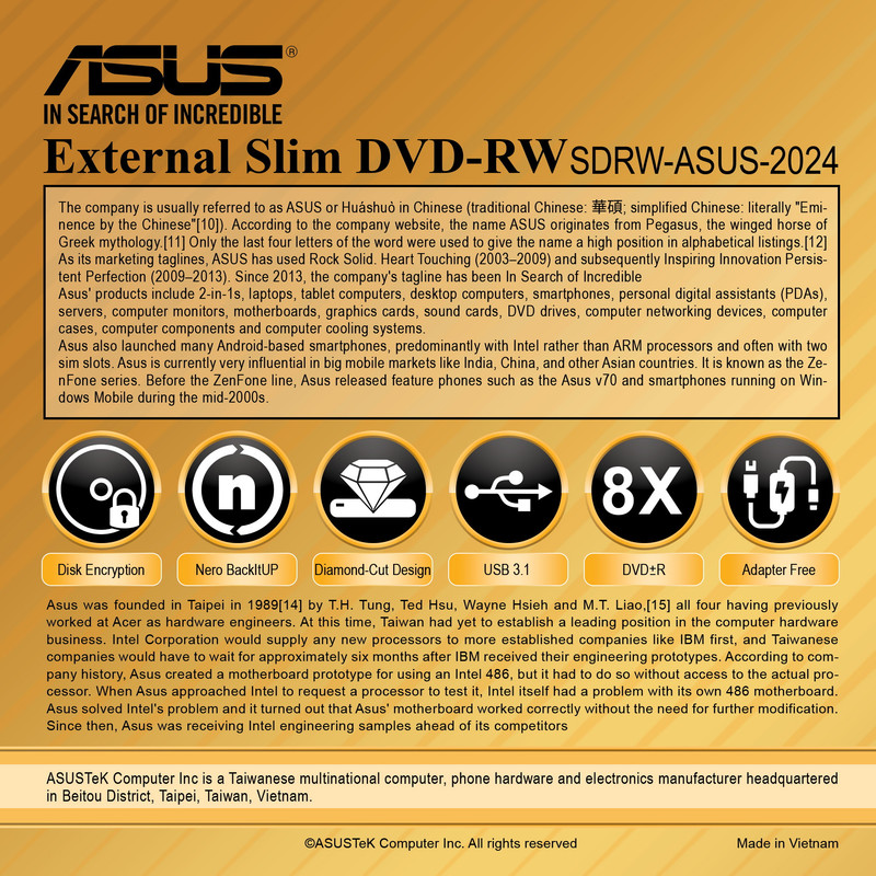 رایتر اکسترنال ایسوس مدل SDRW-ASUS-2024