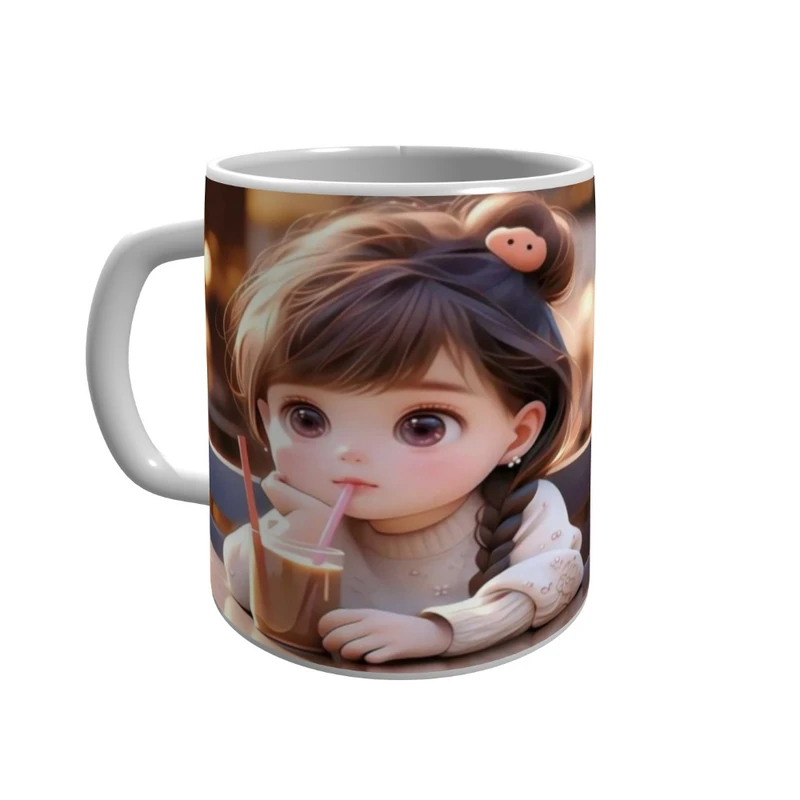 ماگ پاد آفرین مدل دختر و قهوه 66