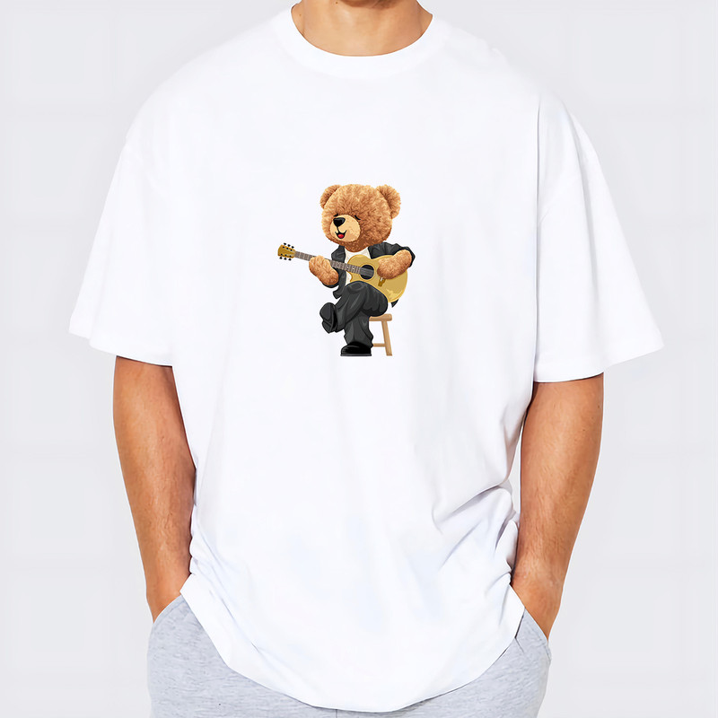 تی شرت اورسایز آستین کوتاه مردانه مدل تدی 10053