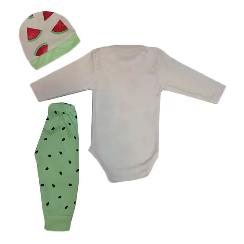 ست 3 تکه لباس نوزادی مدل هندوانه