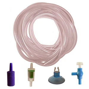 شلنگ هوای آکواریوم مدل m2 طول 2 متر به همراه بادکش و سوپاپ هوا و سنگ هوا و شیر تنظیم فشار هوا