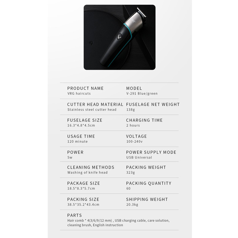 ماشین اصلاح موی سر و صورت وی جی ار مدل V-291