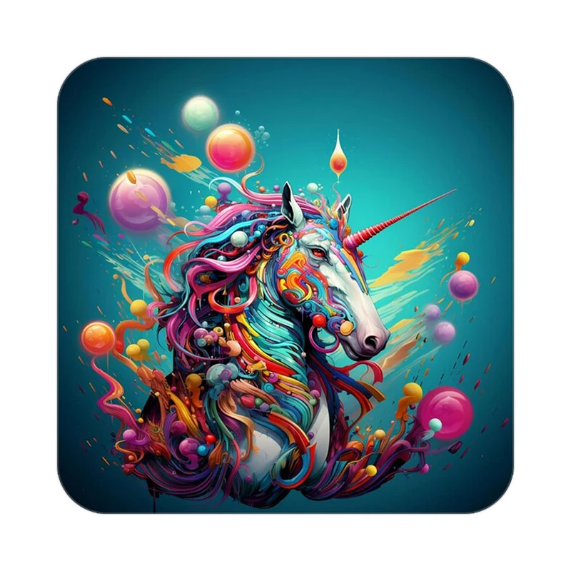 زیر لیوانی کاکتی طرح اسب تک شاخ و یونیکورن مدل mp29483