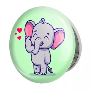 آینه جیبی خندالو طرح  حیوانات بامزه فیل مدل تاشو کد 25427 