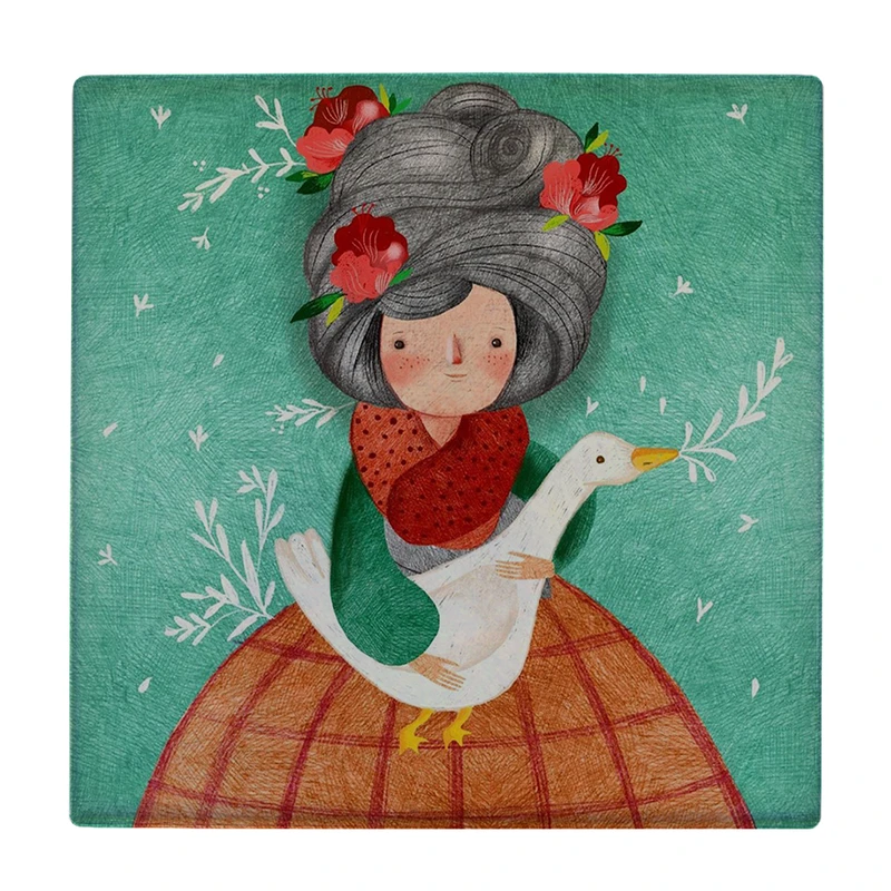 زیر لیوانی طرح دختر و غاز کد    2869781_159