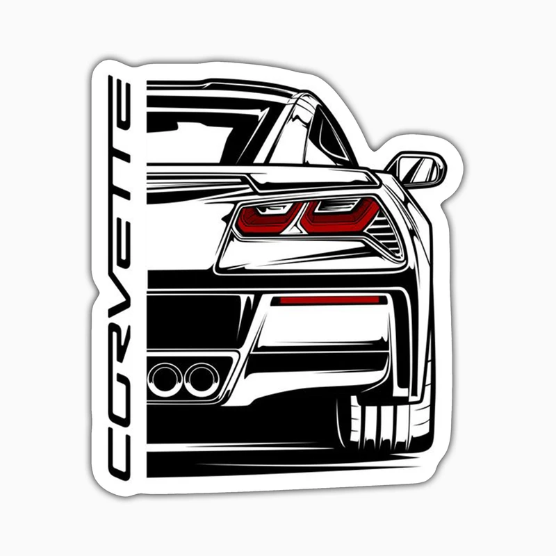 استیکر لپ تاپ و موبایل بووم طرح ماشین مدل Chevrolet C7 کد ZX042