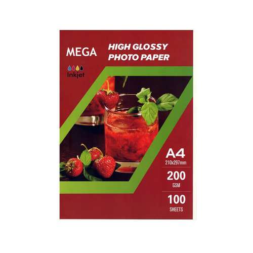 کاغذ چاپ عکس مگا مدل UH-120 سایز A4 بسته 100 عددی