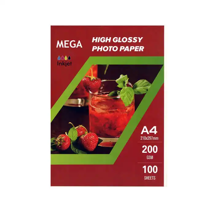 کاغذ چاپ عکس مگا مدل UH-120 سایز A4 بسته 100 عددی